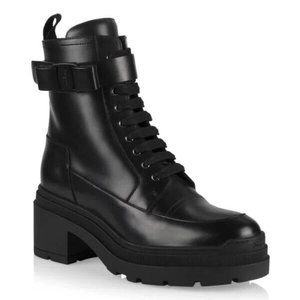 SALVATORE FERRAGAMO Lobermountai Leather Lace-Up Boots